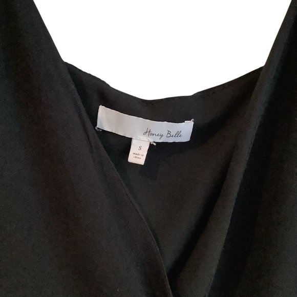 Honey Belle Black Wrap Dress with Shorts Underneath & Ruffle Hem WORN ONCE - Picture 10 of 12